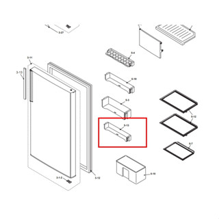 อะไหล่แท้ศูนย์/ชั้นวางของข้างประตูตู้เย็นชาร์ป/UPOK-A257CBFA/ตำแหน่ง5-13
