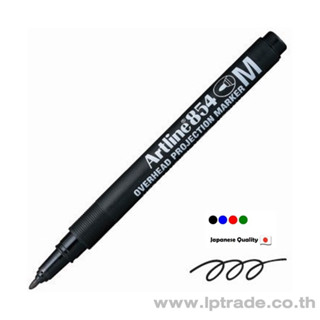 854M Artline แท้! ปากกาเขียนแผ่นใสลบไม่ได้ สีดำ หัว 1.0M