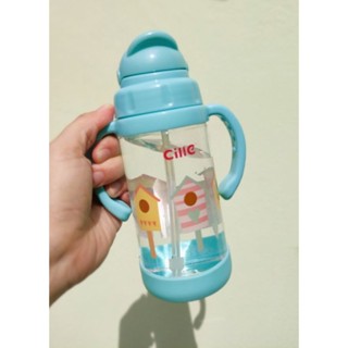 ขวดน้ำเด็กไปโรงเรียน แบบหลอดเด้ง มีหูจับ มีกันกระแทก ขนาด 450 ml.