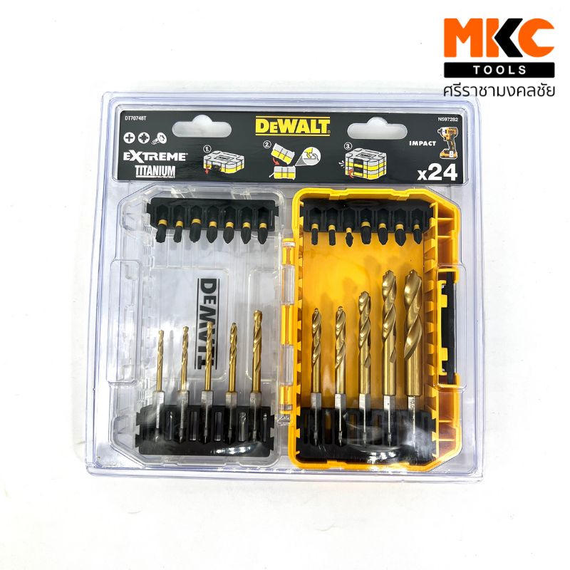 Dewalt ดอกไขควง 14 ชิ้น พร้อมดอกสว่าน จำนวน 10 ชิ้น DT70748T-QZ เซต