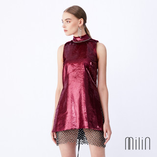 [MILIN] Culine Crystal embellished High turtle neckline Hip length Sleeveless top เสื้อแขนกุดคอเต่าแต่งเส้นคริสตัล 27