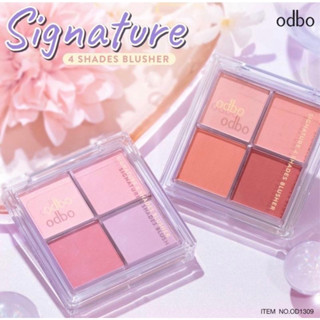 บลัชออน 4 เฉดสี เม็ดสีแน่น ติดทน ODBO(โอดีบีโอ) SIGNATURE 4 SHADES BLUSHER OD1309