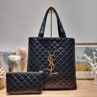 Yves tote bag in quilted leather