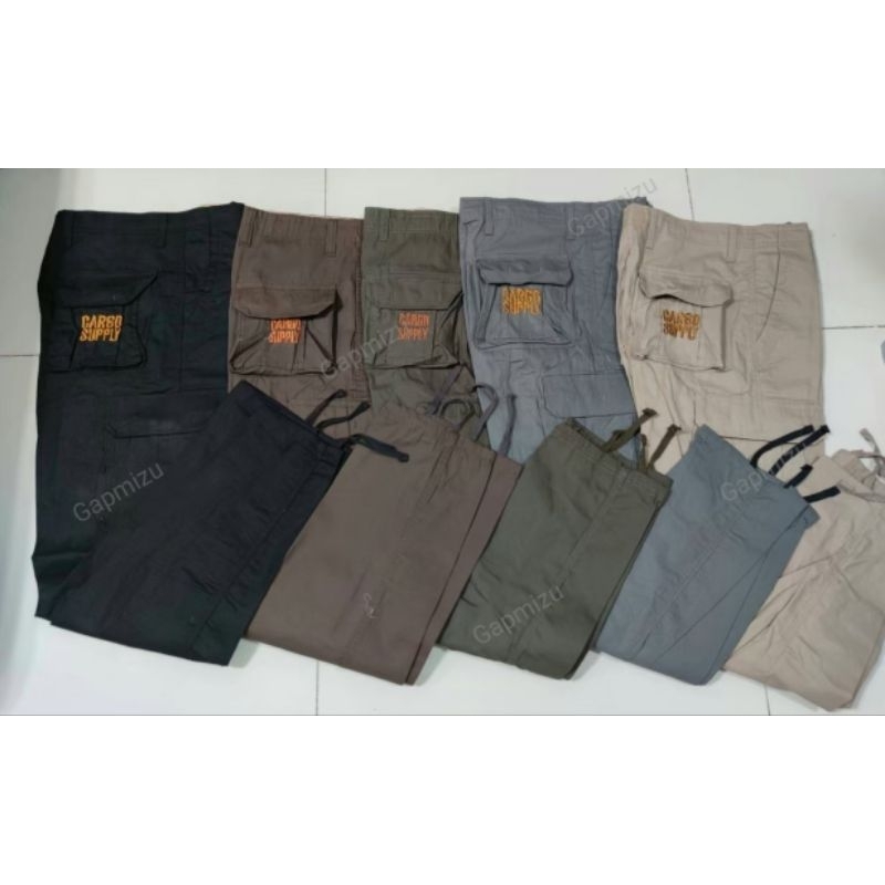 🔥ส่งใน 1-3 วัน🔥คาร์โก้แปดกระเป๋า เอว 30-42" ครบไซต์ ปักโลโก้หลังกระเป๋า มีหูเข็มขัด #6