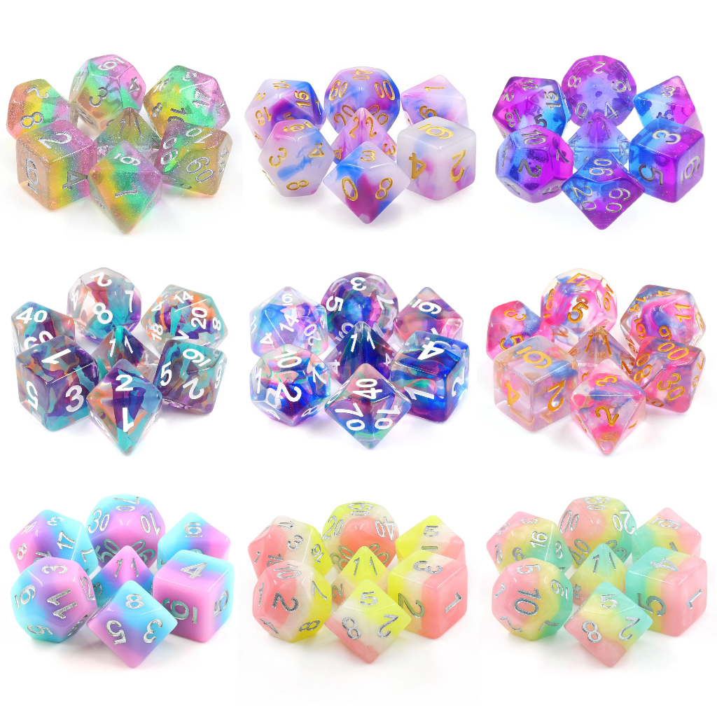 ลูกเต๋า Dice Set of 7 | For DnD D&D MTG RPG TRPG Boardgames เกมกระดาน บอร์ดเกม การ์ดเกม Board Game ไพ่ทาโรต์ Magic เมจิก