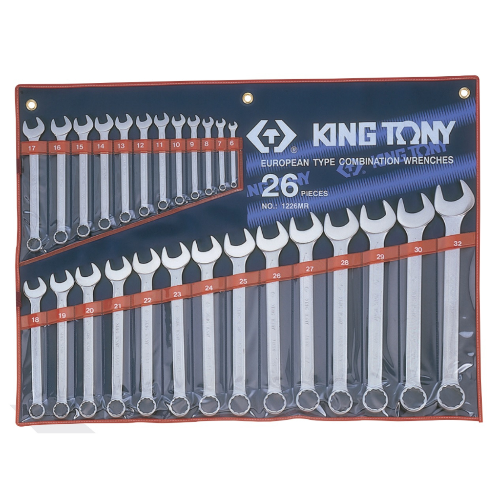 KINGTONY ประแจแหวนข้าง-ปากตาย รุ่น1060/1071 แบบชุด 26 ตัว ชุด KINGTONY รุ่น 1226MR ขนาดตั้งแต่ เบอร์