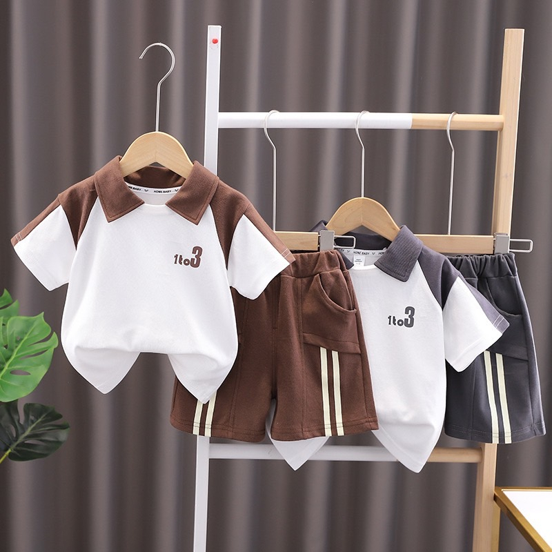 ชุดเชท แฟชั่นเด็ก งานเท่เท่ เสื้อ+กางเกง Wj2373