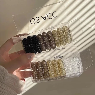 BBR06 หนังยางมัดผมแบบเกลียว ชุดหนังยางมัดผมแบบเกลียว ชุดหนังยางแบบเกลียวไล่สี ชุดหนังยาง9เส้นแบบเกลียว พร้อมส่งในไทย
