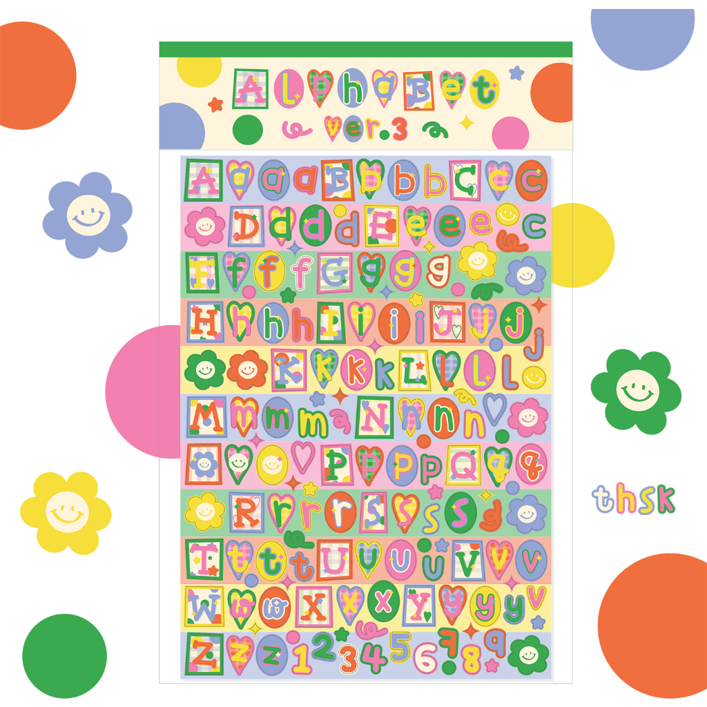 Alphabet Sticker Ver.3 ABC สติ๊กเกอร์อักษรภาษาอังกฤษ