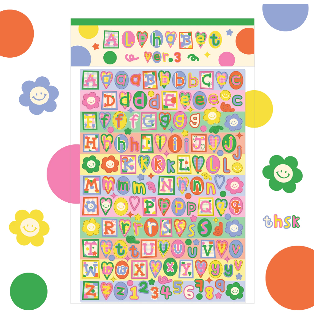 Alphabet Sticker Ver.3 ABC สติ๊กเกอร์อักษรภาษาอังกฤษ