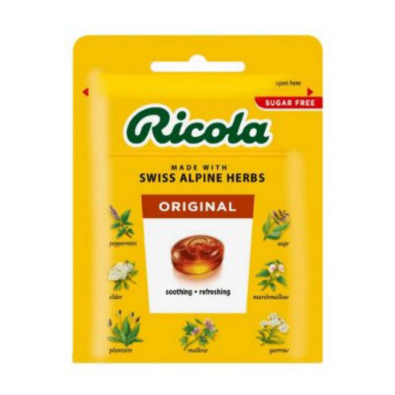🍭Ricola ลูกอมสมุนไพร ไม่มีน้ำตาล แบบซอง 17.5 กรัม