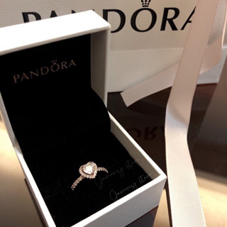 Pandora แหวนแพนโดร่าหัวใจ 💓 ไปพร้อมอุปกรณ์สวยมากแม่ สลักในวง🔥❤️