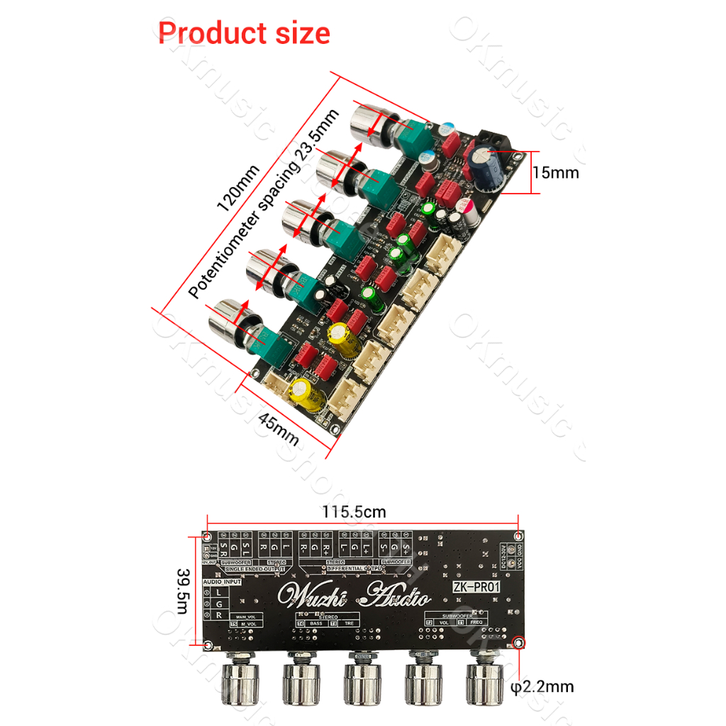 ZK PRO1 Pre-Ampliifer Board Front-End บอร์ด Tone แผ่นปริมาณ Preamp Mixer Board สำหรับเครื่องขยายเสียง zkpro zkpro1