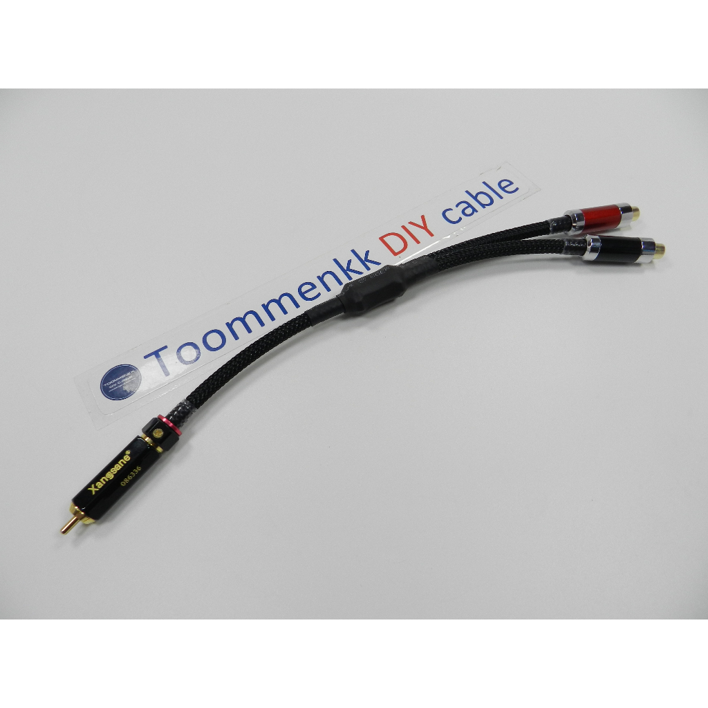 ชุด สายวายแปลงเข้าหัวเสียบ RCA ตัวผู้ 1ช่อง ออกตัวเมีย 2ช่อง.. Y-cable 1Rca male to 2Rca female ( รุ