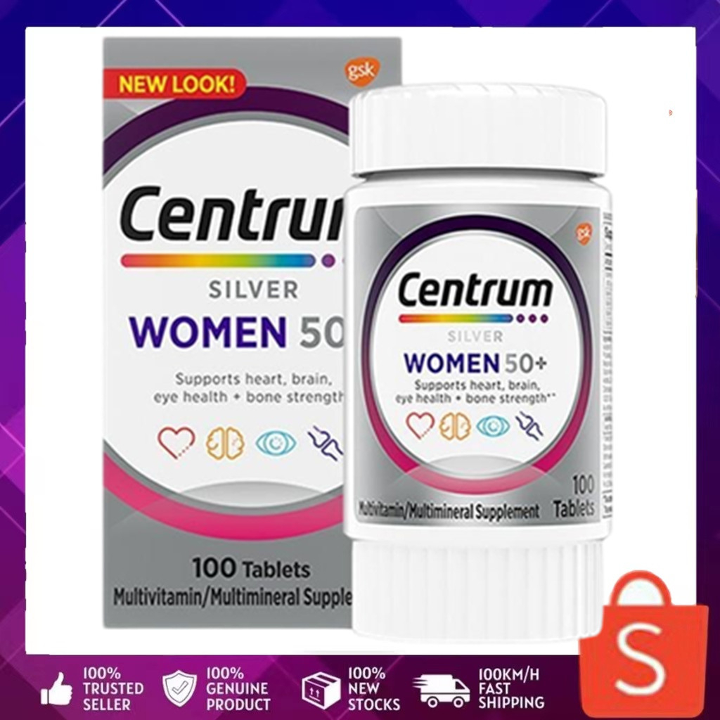 Centrum Silver Multivitamin 50+ Woman 100 Tablets Multimineral USA วิตามิน อาหารเสริมหลายชั้น ผู้หญิงอายุมากกว่า 50 ปี