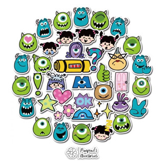 ʕ •ᴥ•ʔ ✿ พร้อมส่ง : สติ๊กเกอร์กันน้ำขนาดเล็กลายมอนเตอร์อิงค์ | Monster, Inc Small Waterproof Decoration Sticker Set.