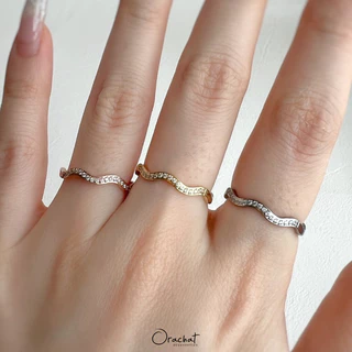 Orachat | Tiny wave 14k ring. (แหวนตัวเรือนสแตนเลส)