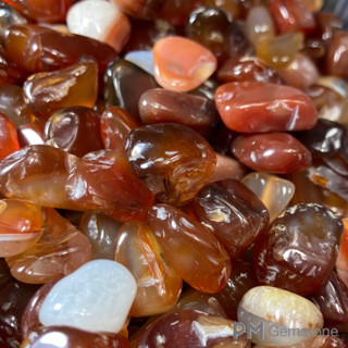 RE02 อาเกตสีแดง ( Red Agate ) ขนาด 6-14 mm คริสตัล หินธรรมชาติ ควอตซ์ Quartz หินเกล็ด หินสี ของสะสม หินนำโชค หินเสริมดวง