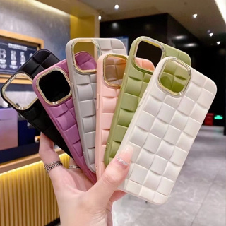 116 สําหรับ IPhone 11เคสโทรศัพท์มือถือ ซิลิโคนนิ่ม ลายสานรูบิค 3D เรียบง่าย สําหรับ iPhone 14 13 12 11 Pro Max 7 8Plus