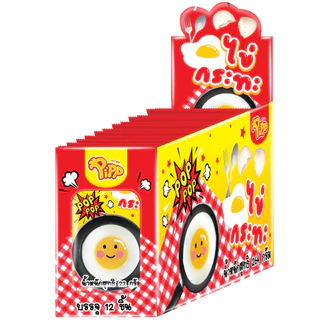[PP04003] Pipp Egg Pan Jelly พิพ เจลลี่ไข่กระทะ พร้อมป๊อปปิ้งแคนดี้รสสตรอเบอร์รี่ 22ก x 12ชิ้น