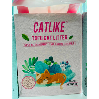 ทรายเต้าหู้ กลิ่นพีช 7 ลิตร 7L CatLike จับตัวเป็นก้อนดี กลิ่นหอม ดับกลิ่นฉี่และอึดี ใช้ดี ราคาถูก ยอดนิยม