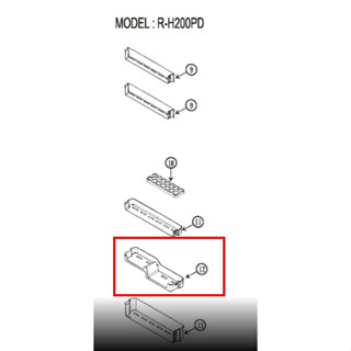 อะไหล่แท้ศูนย์/ชั้นวางของตู้เย็นฮิตาชิ/ตำแหน่งที่12/PTR-H200PG7*009/รุ่น  R-H200PD