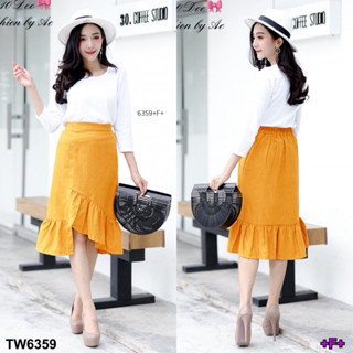 CS6359 Set เสื้อแขนยาว+กระโปรงชายระบาย Set: long-sleeved shirt + ruffled skirt