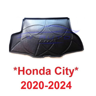 ถาดรองท้ายรถ Honda City 2020 - 2024 พลาสติกสีดำ ฮอนด้า ซิตี้ ถาดรองกันเปื้อน ถาดรองหลังรถ ถาดท้าย ถาดวางของท้ายรถ 2021