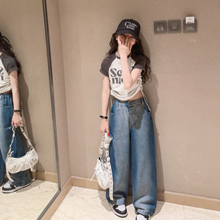 เสื้อครอปลูกสาว เด็กผู้หญิง รูดข้าง ทรงสวย สีครีมแขนน้ำตาล