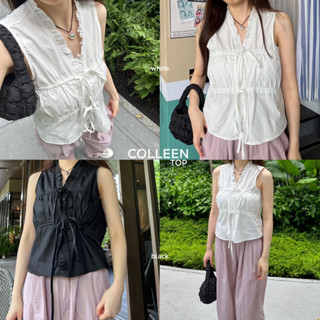 UIUI | colleen top ~ เสื้อแขนกุด ผูกโบว์ด้านหน้า