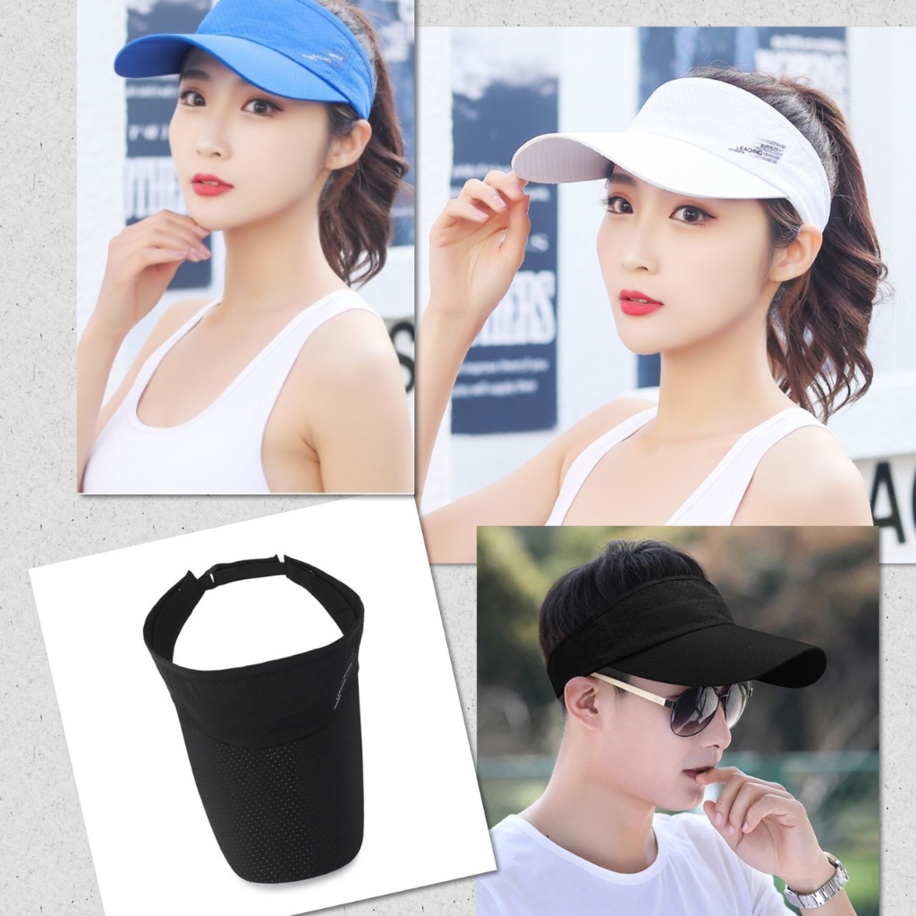 🎀 หมวกกีฬา ครึ่งใบ หมวกออกกำลังกาย แก๊ป ระบายอากาศ ผ้าร่ม เบาสบาย แฟชั่น เกรดพรีเมี่ยม 🎀
