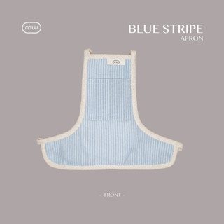 minimeow blue striped apron ผ้ากันเปื้อนเชฟตัวน้อย ลายทางสีฟ้าขาว