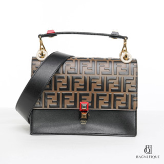 FENDI KAN SMALL BROWN BLACK GHW