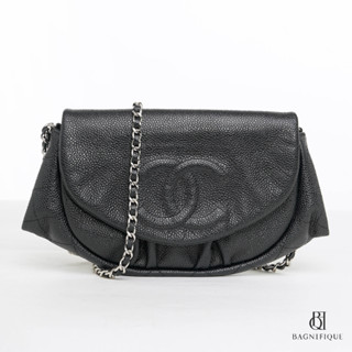 CHANEL HALFMOON BLACK CALF SHW