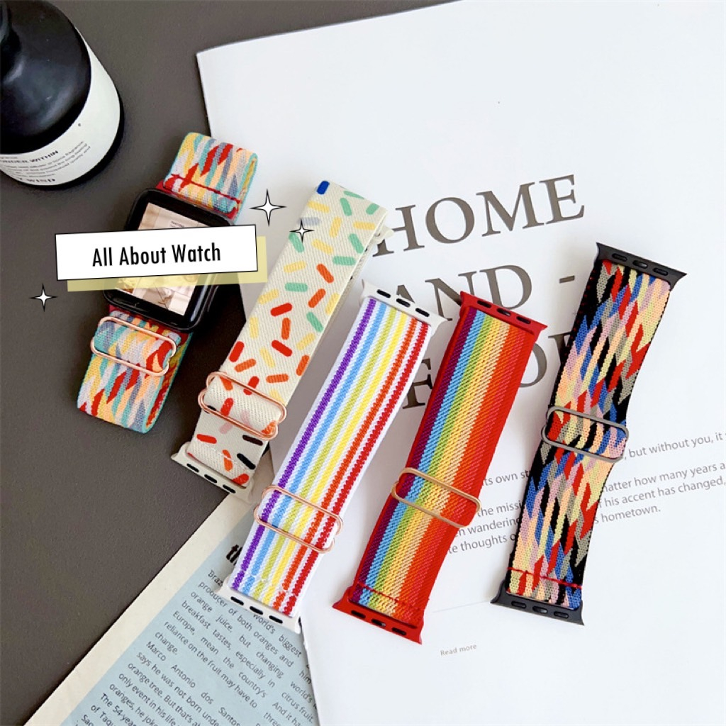 พร้อมส่ง สายนาฬิกา แบบผ้า Nylon เข็มขัดล็อค ใช้ได้กับ Smart Watch 8 7 6 5 4 3 2 1 Se Ultra และ HK9Pr