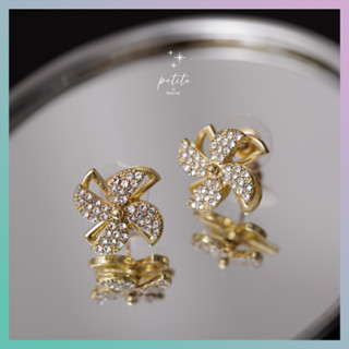 [petite by PRAKYRE] Believe Stud Earring - ต่างหูรูปกังหัน หมุนได้ เรียกทรัพย์ ประดับด้วยเพชร ใส่ได้ทุกวัน