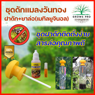 GrowsPro ชุดฝาดักแมลงวันทอง แมลงวันผลไม้ และ สารล่อแมลงวัน (เมทิลยูจินอล)