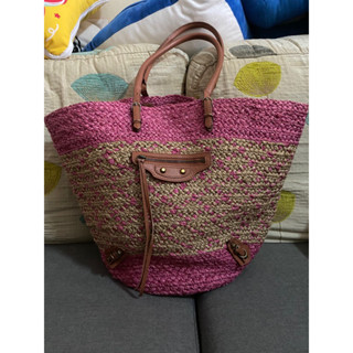 Balenciaga raffia tote