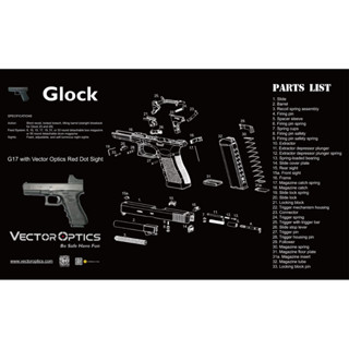 GLOCK Bench Mat แผ่นรองทำความสะอาดปืนสั้น