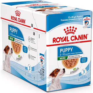 อาหารเปียกสุนัข Royal Canin Mini Puppy/Adult/Ageing 1 กล่อง (85g 12 ซอง)