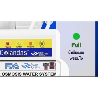 Colandas เครื่องกรองน้ำดื่ม 5 ขั้นตอน ระบบ RO 75 GPD [ แถมฟรี สายน้ำ 5 เมตร ] กระบอกแรกใสและมีหน้าจอแสดงสถานะการทำงาน