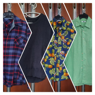 SET 1: เสื้อเชิ้ตผู้ชายมือสอง แขนสั้น แขนยาว ไซส์ S, M, L Second hand men shirt