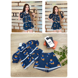 🆕🆕💕collections งาน 2 ชิ้น รุ่นนี้เที่ยวไหนก้อเอาอยุ่คราา ผ้ายีนส์เเต่งลุกไม้น่ารัก คุนหนุดูเเพง น่ารักจริงจังคร่าบอกเลย