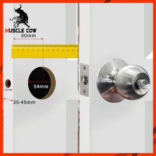 Muscle Cow ลูกบิดประตู ลูกบิดสแตนเลส จานสแตนเลสแท้ แกนทองเหลืองแท้ ห้องนอนมีกุญแจให้3 ดอกและ ห้องน้ำไม่มีกุญแจ