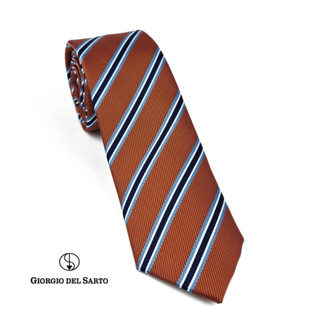 Giorgio Del Sarto Necktie 7.5 cm Orange with Fabric Texture เนคไทสีส้มมีเท็กเจอร์