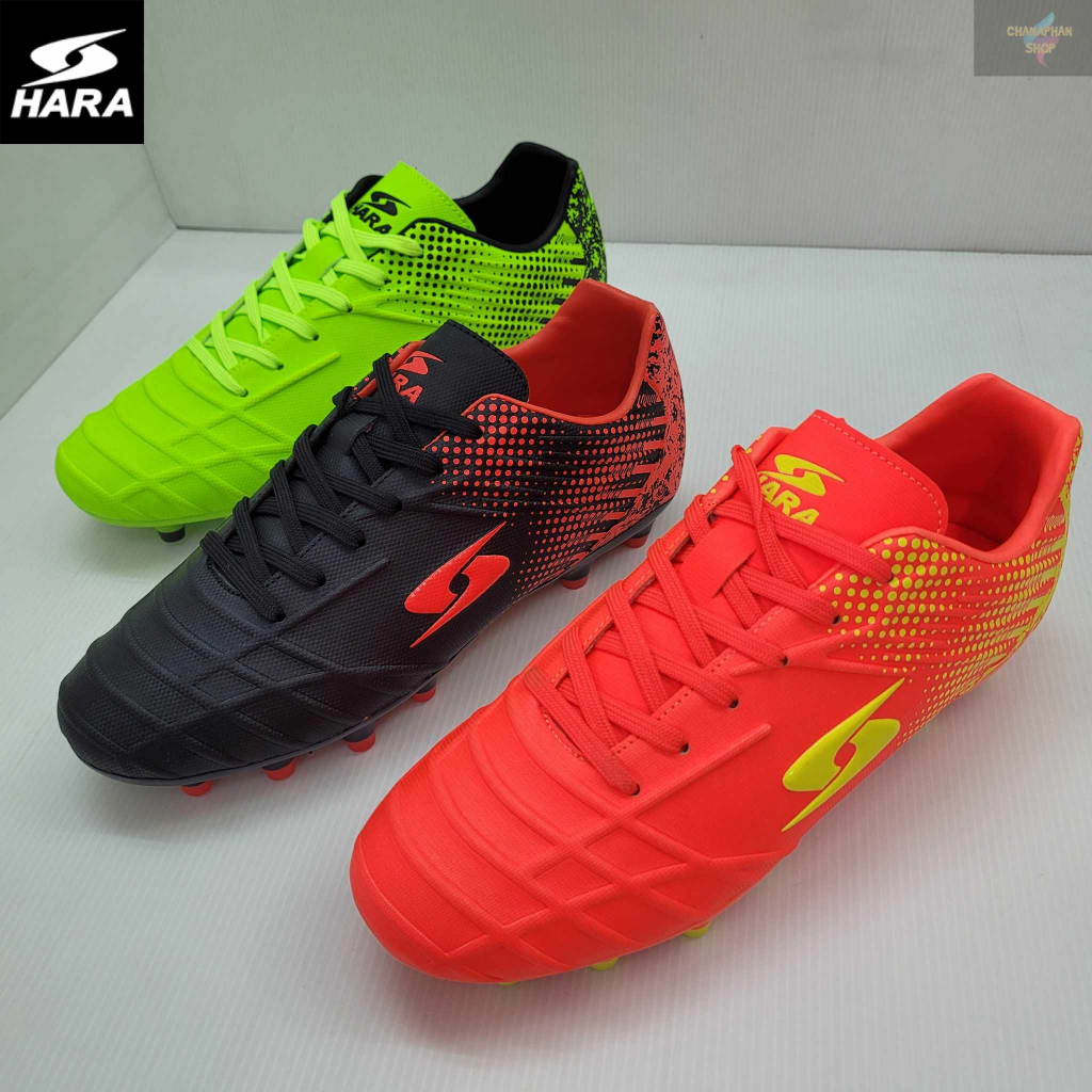 รองเท้าฟุตบอล รองเท้าสตั๊ด HARA รุ่น F24 สีเขียว/สีดำแดง/สีแดง SIZE 39-46