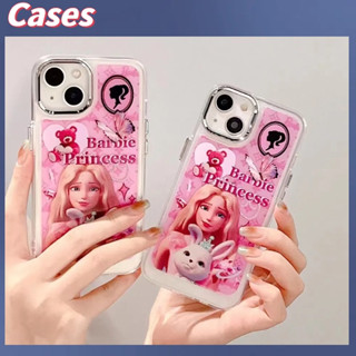 คูปองเคลม🎀เคสไอโ case for iphone 11 12 เจ้าหญิงบาร์บี้สีชมพู เคส 14 13 12 11 pro max เคสโทรศัพท์มือถือที่สร้างสรรค์