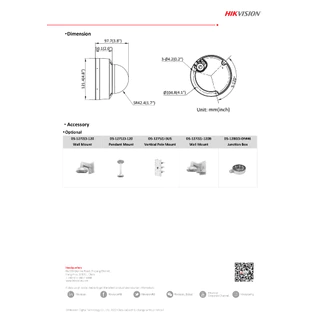 HIKVISION DS-2CD1123G2-LIU กล้องวงจรปิดระบบ IP 2 ล้านพิกเซล เลือกปรับโหมดภาพสี 24 ชม.หรือกลางคืนขาวดำได้ มีไมค์ในตัว