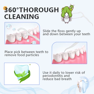 ไหมขัดฟัน ไหมขัดฟันชนิดด้าม กล่อง 50 ชิ้น/กล่อง แบบนุ่มพิเศษ แบบแท่ง สำหรับพกพา