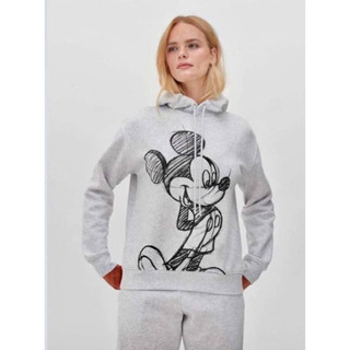 Cropp Hoodie sweatshirt เสื้อกันหนาวฮู้ด ผ้ายืด ผ้าไม่หนามาก สกรีนลาย Mickey mouse